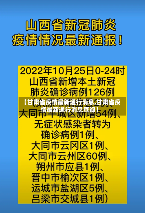 【甘肃省疫情最新通行消息,甘肃省疫情最新通行消息查询】-第1张图片