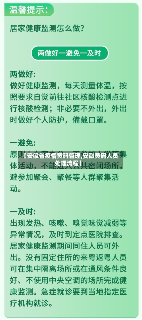 【安徽省疫情黄码管理,安徽黄码人员处理流程】-第1张图片