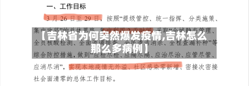 【吉林省为何突然爆发疫情,吉林怎么那么多病例】-第2张图片