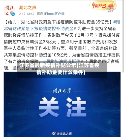江苏省最新疫情补贴公示(江苏省疫情补助金要什么条件)-第2张图片