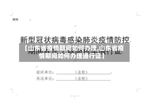 【山东省疫情期间如何办理,山东省疫情期间如何办理通行证】-第2张图片