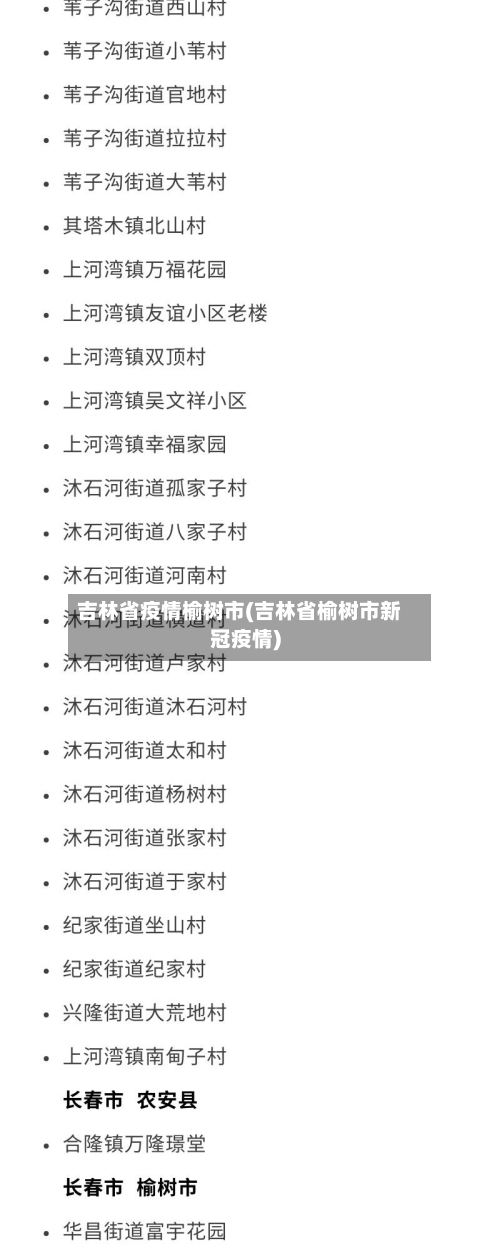 吉林省疫情榆树市(吉林省榆树市新冠疫情)-第2张图片