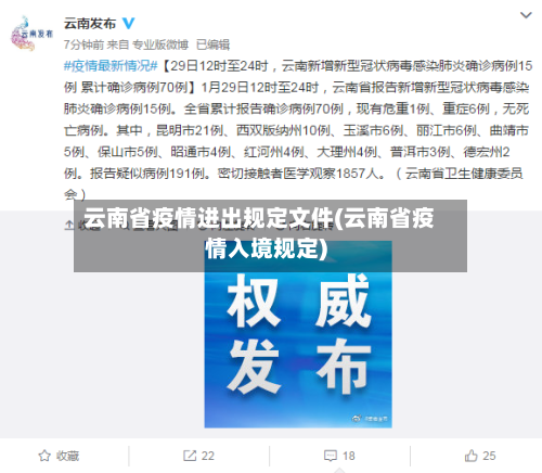 云南省疫情进出规定文件(云南省疫情入境规定)-第2张图片