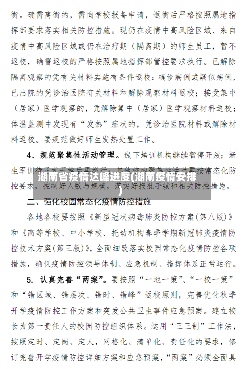 湖南省疫情达峰进度(湖南疫情安排)-第1张图片