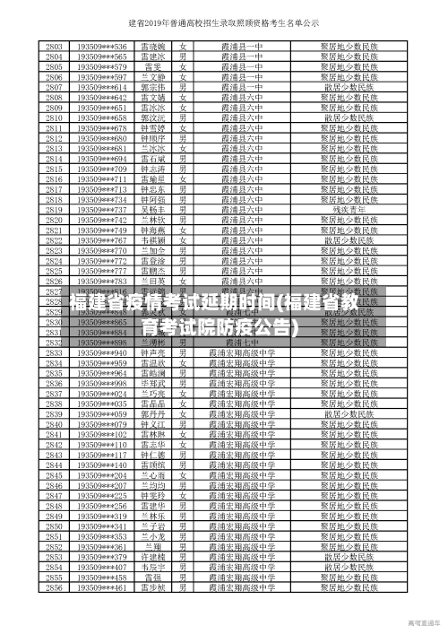 福建省疫情考试延期时间(福建省教育考试院防疫公告)-第2张图片